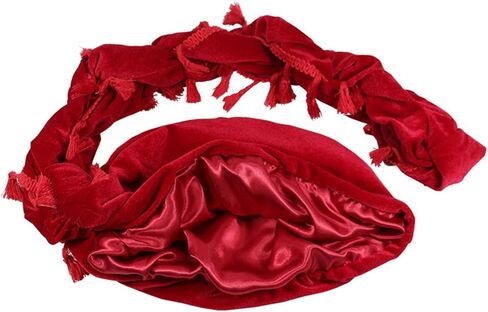 Turban Durag for Men, Adjustable Velvet Halo Turban Durag, Pre-Tied Skull Cap, Headwraps for Hair Loss in Saudi Arabia