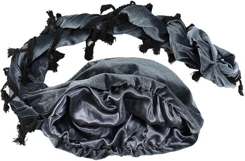 Turban Durag for Men, Adjustable Velvet Halo Turban Durag, Pre-Tied Skull Cap, Headwraps for Hair Loss in Saudi Arabia