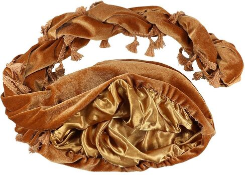 Turban Durag for Men, Adjustable Velvet Halo Turban Durag, Pre-Tied Skull Cap, Headwraps for Hair Loss in Saudi Arabia