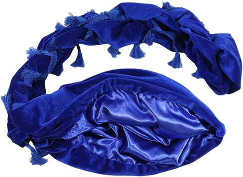 Turban Durag for Men, Adjustable Velvet Halo Turban Durag, Pre-Tied Skull Cap, Headwraps for Hair Loss in Saudi Arabia
