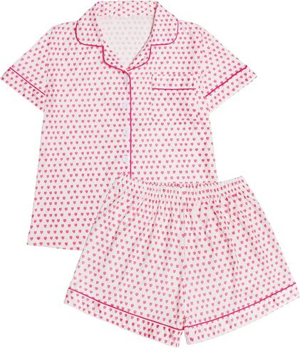 Women's 2 Piece Pajama Set Loungewear Pajamas Cute Pjs Sets Sleepwear Button Down Lounge Sets Soft Preppy Y2k in Saudi Arabia