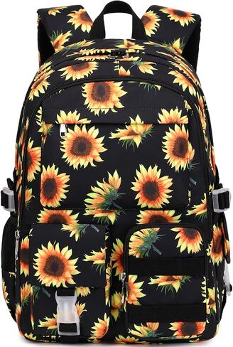 Sunflower Backpack for Girls Kids Backpack Cute School Bookbag School Backpacks for Teens Girls (Black) in Saudi Arabia