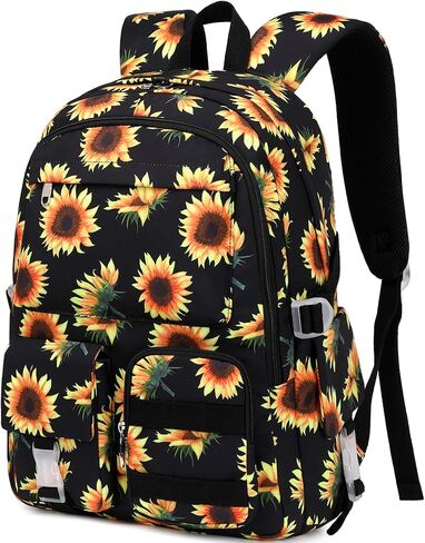 Sunflower Backpack for Girls Kids Backpack Cute School Bookbag School Backpacks for Teens Girls (Black) in Saudi Arabia