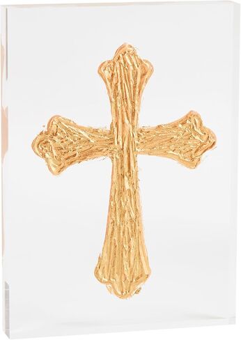 Mud Pie Tall Acrylic Cross Plaque; 7" x 5" in Saudi Arabia