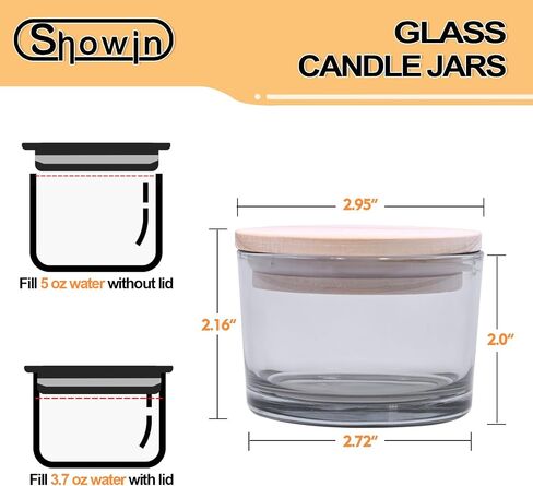 Thick Candle Jars for Making Candles 16 Pcs, 7 OZ Empty Jars with Wood Lids for Candle Making, Sample Container, Clear in Saudi Arabia