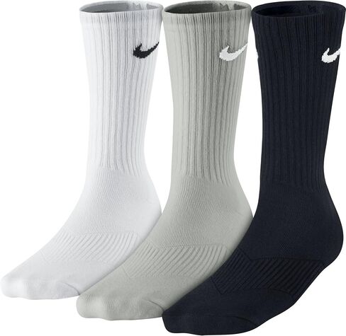 مجموعة من 3 أزواج من الجوارب القطنية للأولاد من Nike للأطفال (للأطفال الصغار/الأطفال الكبار) أبيض/رمادي منقط/أسود SM (3 أحذية للأطفال الصغار - 5 أحذية للأطفال الكبار) in Saudi Arabia