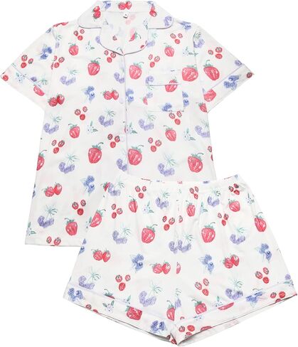 Women's 2 Piece Pajama Set Loungewear Pajamas Cute Pjs Sets Sleepwear Button Down Lounge Sets Soft Preppy Y2k in Saudi Arabia