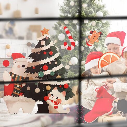 9 قطع من ملصقات نافذة عيد الميلاد، ملصقات نافذة كبيرة لزينة عيد الميلاد المجيد للنوافذ الزجاجية والمكتب والمنزل والمدرسة والفصول الدراسية الداخلية (النمط 3) in Kuwait
