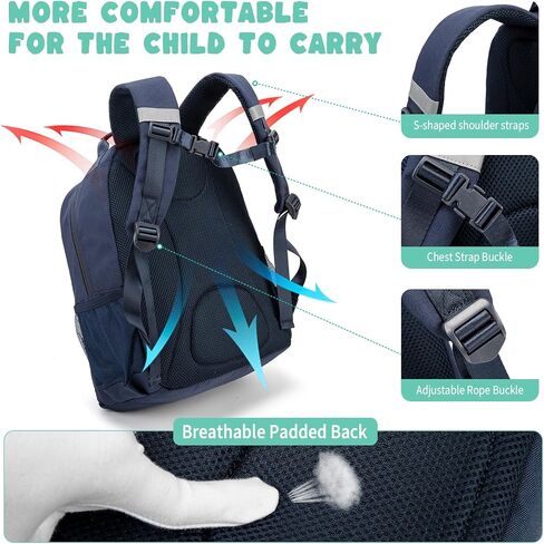 NOL Natural Organic Lifestyle Kids Backpack, School Backpacks for Teens Girls Boys, School Bookbag with Pencil Bag & Reflective Stripe for Elementary School - Black in Saudi Arabia