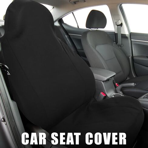 X AUTOHAUX Front Seat Covers Protector Polyester Seat Cover Protector Pad Universal for Car Truck SUV Black in Saudi Arabia