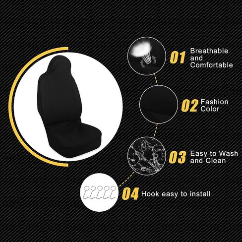 X AUTOHAUX Front Seat Covers Protector Polyester Seat Cover Protector Pad Universal for Car Truck SUV Black in Saudi Arabia