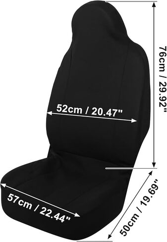 X AUTOHAUX Front Seat Covers Protector Polyester Seat Cover Protector Pad Universal for Car Truck SUV Black in Saudi Arabia