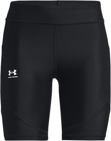 Under Armour - Womens Hg Long Shorts, Color Black/White (001), Size: Large in Saudi Arabia