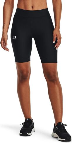 Under Armour - Womens Hg Long Shorts, Color Black/White (001), Size: Large in Saudi Arabia