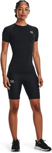 Under Armour - Womens Hg Long Shorts, Color Black/White (001), Size: Large in Saudi Arabia