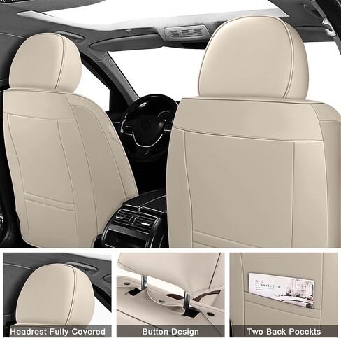 Luxury Car Seat Covers for BMW iX 2022-2026, Simple Comfortable Front and Rear Split Bench Auto Seat Protectors from Damage with Pillows (Full Set, Beige&Coffee) in Saudi Arabia