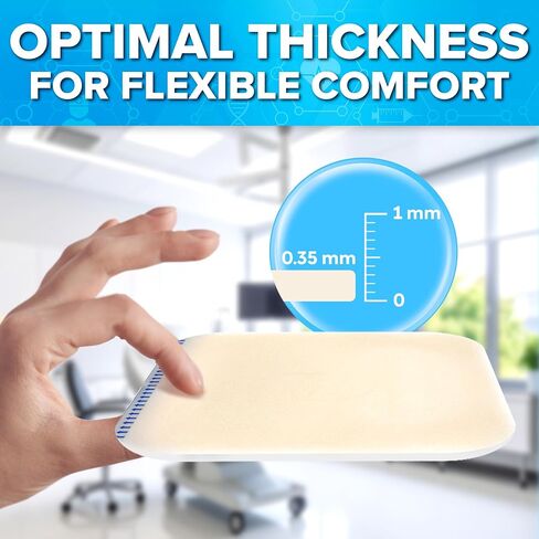 JJ CARE Hydrocolloid Dressing 6x6 [Pack 5], 0.35MM Thick Large Hydrocolloid Bandages w/o Border, Self-Adhesive Thin Hydrocolloid Wound Dressing, Wound Care Bandages for Bedsores and Blisters in Saudi Arabia