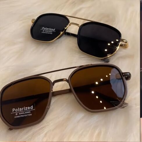 Back To School Sunglasses for Travel Use, Polarized Square Shades & Double Beam Design Sunglasses For Women Men in Saudi Arabia