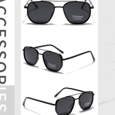 Back To School Sunglasses for Travel Use, Polarized Square Shades & Double Beam Design Sunglasses For Women Men in Saudi Arabia