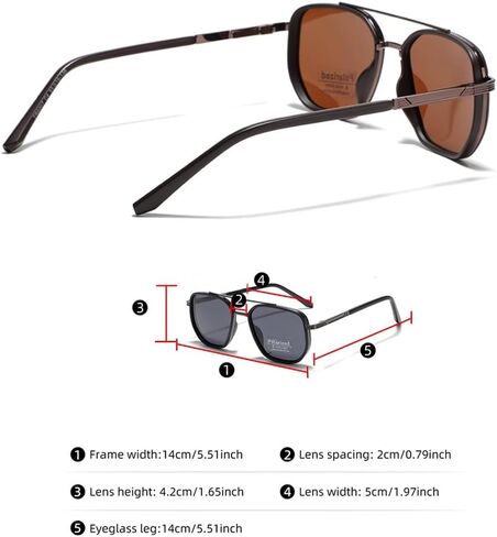 Back To School Sunglasses for Travel Use, Polarized Square Shades & Double Beam Design Sunglasses For Women Men in Saudi Arabia
