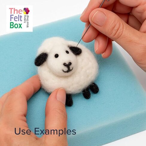 Short Fiber Carded Batts Needle Felting Wool Use as Core or Finishing Wool 100 g | 3.5 oz- White #100 in Kuwait