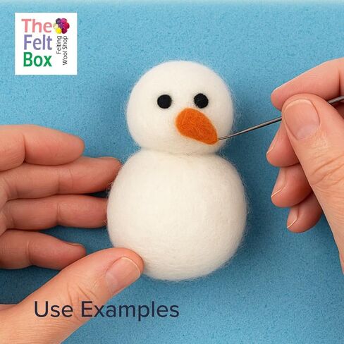 Short Fiber Carded Batts Needle Felting Wool Use as Core or Finishing Wool 100 g | 3.5 oz- White #100 in Kuwait