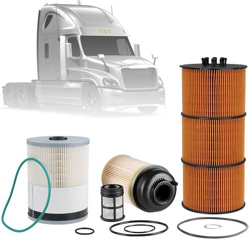 FS19915 Fuel Filter with Water Separator Fit for Cummins ISX 15 Detroit Diesel Engine DD13 DD15 DD16 Freightliner 108SD 114SD 122SD #A4720921205 A0000903651 P551011 PF9804 33655 in Kuwait