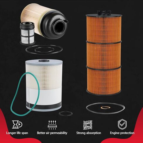FS19915 Fuel Filter with Water Separator Fit for Cummins ISX 15 Detroit Diesel Engine DD13 DD15 DD16 Freightliner 108SD 114SD 122SD #A4720921205 A0000903651 P551011 PF9804 33655 in Kuwait