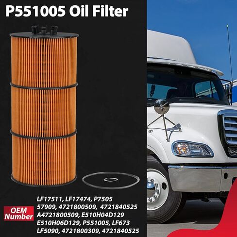FS19915 Fuel Filter with Water Separator Fit for Cummins ISX 15 Detroit Diesel Engine DD13 DD15 DD16 Freightliner 108SD 114SD 122SD #A4720921205 A0000903651 P551011 PF9804 33655 in Kuwait