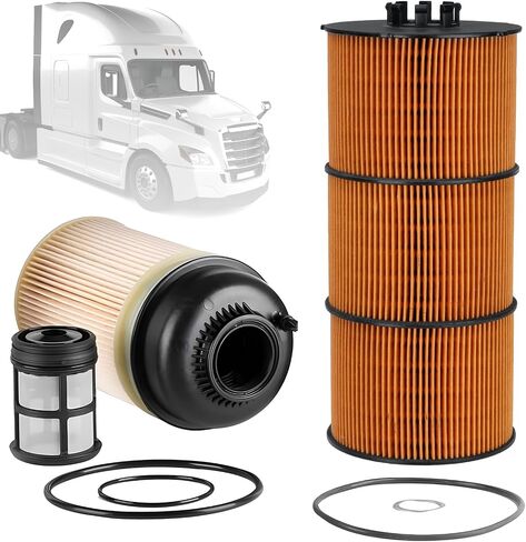 FS19915 Fuel Filter with Water Separator Fit for Cummins ISX 15 Detroit Diesel Engine DD13 DD15 DD16 Freightliner 108SD 114SD 122SD #A4720921205 A0000903651 P551011 PF9804 33655 in Kuwait