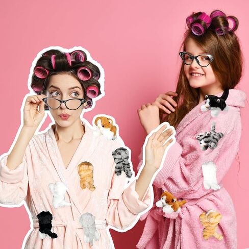 Libima 19 Pcs Halloween Women Costume Accessories Stuffed Cat Kitten Plush Pajamas Set Hair Rollers Curlers and Sunglasses in Saudi Arabia