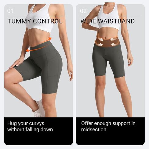 Workout Yoga Shorts with Pocket, High Waisted Athletic Running Biker Shorts in Saudi Arabia