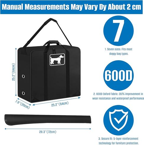 SIRUITON Dog Playpen Storage Bag, Fits 50" H 8 Panels and 9 Stakes，Suitable for Foldable Exercise Pet Playpen, Dog Fence Travel Bag, with Reinforcing Plate & Shoulder in Kuwait