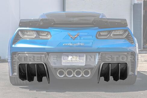 Replacement for 2014-2019 Chevrolet Corvette C7 | Performance Track Style Rear Bumper Lower Add-On Fin Diffuser Pair (ABS Plastic - Painted Carbon Flash Metallic) in Saudi Arabia