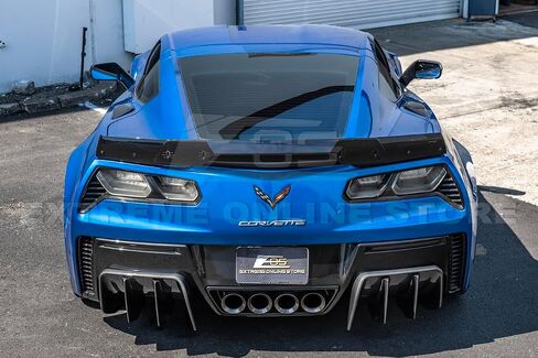Replacement for 2014-2019 Chevrolet Corvette C7 | Performance Track Style Rear Bumper Lower Add-On Fin Diffuser Pair (ABS Plastic - Painted Carbon Flash Metallic) in Saudi Arabia