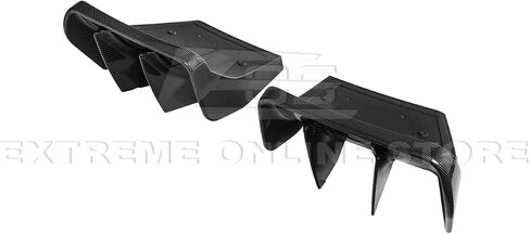 Replacement for 2014-2019 Chevrolet Corvette C7 | Performance Track Style Rear Bumper Lower Add-On Fin Diffuser Pair (ABS Plastic - Painted Carbon Flash Metallic) in Saudi Arabia