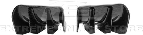 Replacement for 2014-2019 Chevrolet Corvette C7 | Performance Track Style Rear Bumper Lower Add-On Fin Diffuser Pair (ABS Plastic - Painted Carbon Flash Metallic) in Saudi Arabia