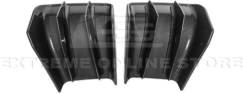 Replacement for 2014-2019 Chevrolet Corvette C7 | Performance Track Style Rear Bumper Lower Add-On Fin Diffuser Pair (ABS Plastic - Painted Carbon Flash Metallic) in Saudi Arabia