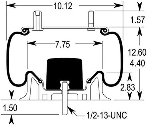 2 pack of TORQUE Trailer Air Spring Bag (Replaces Firestone 9307, W01-358-9307, Goodyear 1R12-095, Holland Neway 905-57-129) (2 x TR9307) in Saudi Arabia