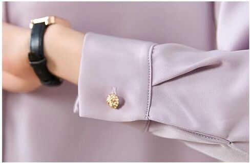 Women's Solid Color Chiffon Top Long Sleeve Loose Fit Casual Comfortable Lightweight Shirt in Saudi Arabia