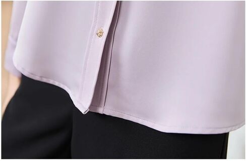 Women's Solid Color Chiffon Top Long Sleeve Loose Fit Casual Comfortable Lightweight Shirt in Saudi Arabia