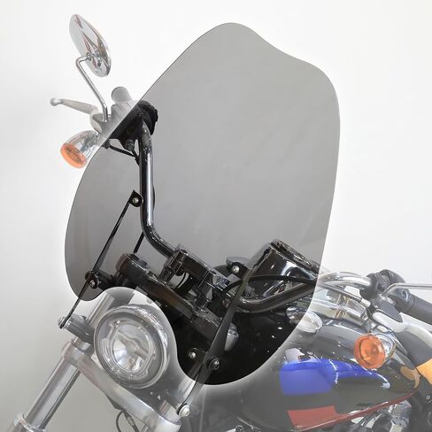 الزجاج الأمامي للزجاج الأمامي، زجاج أمامي دخاني مع مشابك سوداء سريعة الإصدار 4x49 مم تناسب Harley Breakout 114 2018-20 Dyna Fat Bob 08-17 Low Rider 16-17 Street Bob 06-17 Super Glide 07-10 V-Rod 04-05 in Kuwait