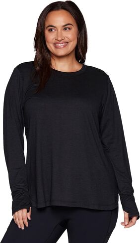 RBX Active Women's Plus Size Workout Top with Thumbholes, Buttery Soft Lightweight Long Sleeve Tunic Yoga Top for Women in Saudi Arabia