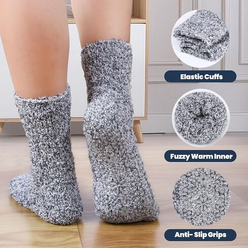 HUGSWEET جوارب سميكة غامضة مع قبضة مريحة غير قابلة للانزلاق جوارب المستشفى المنزل رقيق شبشب دافئ الجوارب هدايا للنساء in Kuwait