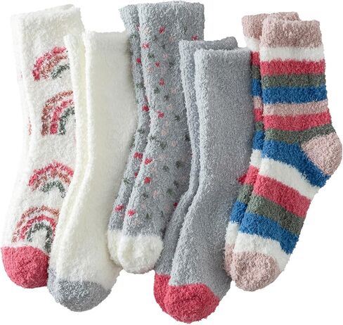 جوارب Clothirily Fuzzy للنساء - مجموعة جوارب مريحة للنساء، جوارب نوم دافئة للغاية وناعمة للشتاء in Kuwait