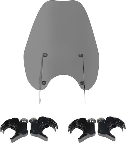 Windshield Windscreen, Smoke Windshield w/ 4x49mm Quick Release Black Clamps Fit For Harley Breakout 114 2018-20 Dyna Fat Bob 08-17 Low Rider 16-17 Street Bob 06-17 Super Glide 07-10 V-Rod 04-05 in Saudi Arabia