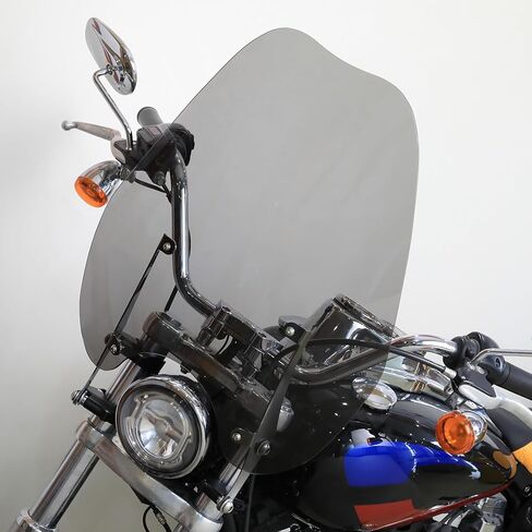 الزجاج الأمامي للزجاج الأمامي، زجاج أمامي دخاني مع مشابك سوداء سريعة الإصدار 4x49 مم تناسب Harley Breakout 114 2018-20 Dyna Fat Bob 08-17 Low Rider 16-17 Street Bob 06-17 Super Glide 07-10 V-Rod 04-05 in Kuwait