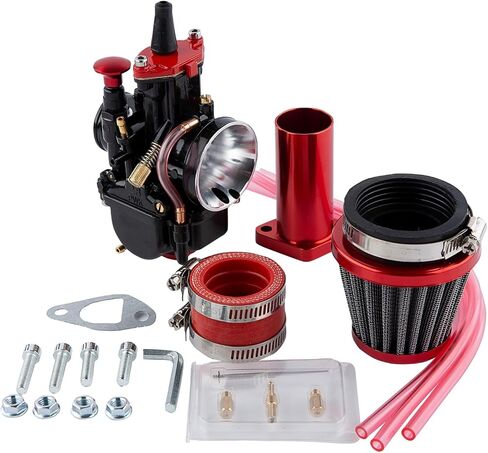 طقم كاربوريتر أداء كاربوريتر 24 مم من PWK لمحرك Predator 212cc 196cc Coleman CT200U BT200X Mini Bike KT196 Go Kart GX160 GX200 6.5hp محرك استنساخ مع مشعب سحب فلتر الهواء in Kuwait