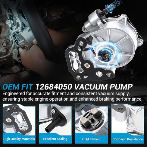12684050 Brake Vacuum Pump Compatible with 2016-2019 Chevy Cruze Buick Encore 2016-2022 Malibu 2016-2022 Spark 2018-2022 Equinox 2021-2022 Trax 2018-2022 GMC Terrain Buick in Kuwait