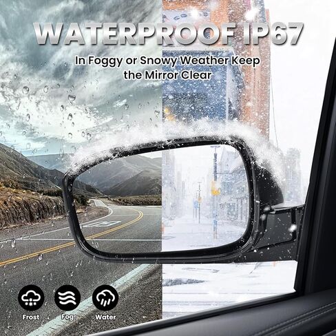 Right Passenger Side Mirror Compatible with Honda Accord 2003 2004 2005 2006 2007 Non-Heated Manual Folding Power Glass Door Mirrors Paintable Black Partslink #HO1321152 in Kuwait